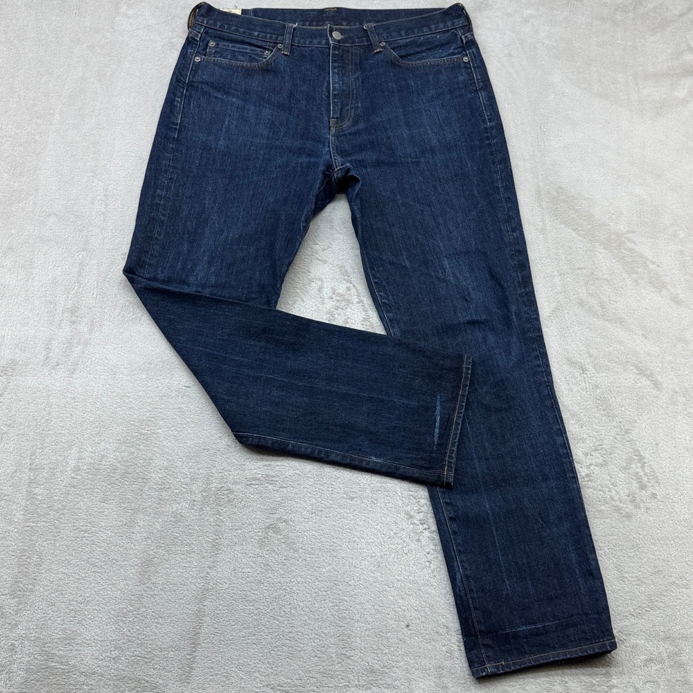 J.Crew 770 Straight Jeans Mens 34x32 Dark Indigo Kaihara Japanese Denim